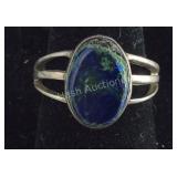 Size 7 Sterling silver agate ring signed C. Sipa