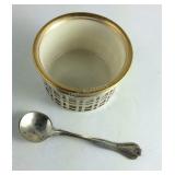 Sterling silver salt dip cellar with Lenox liner