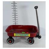 Doll size Speedway Series red wagon