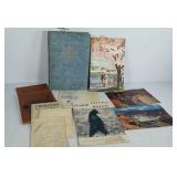 Ephemera group, notebooks, postcards, railroad