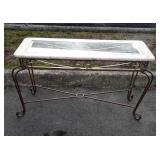 Glass top patio sofa table