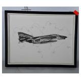 USAF Airplane print of sketch. Sketch is in the