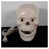 Skull shaped night light / table lamp. Glaze has