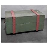 Painted Trunk Storage Box, pine board made, rope