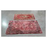 Two older small area rugs. Both show age and wear.