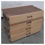 Four Underbed Storage Drawers, on plastic