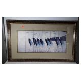XL framed and double matted picture of cranes /