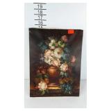 Floral painting on canvas, 12 x 16