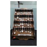 Collectors Spoons with wall display rack