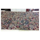 Decorator tapestry fabric, traditional blue, red,
