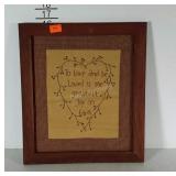 Country craft stitched wall hanging. 14"×16".