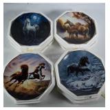 4 Chuck Dehaven decorative horse plates, all