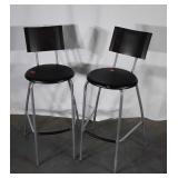 Pair of Home Counter Stools, poly seats 14" round