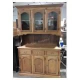 Oak China Cabinet. Base having three drawers over