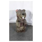 Wood Chain Saw type crafted Beaver 28" tall, some