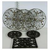 Metalworks, wall hangings and trivets, seller