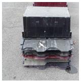 Group of six commercial style totes with lids