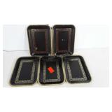 Five vintage tip trays