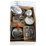 Vintage mini kitchenwares / toy lot, all metal.