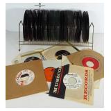 45 rpm records and rack