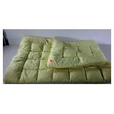 Crib comforter or lap throw. Thick and warm.