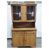 Oak Bakers Style China Cupboard, double bow glass