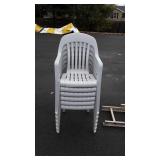 Group of six poly lawn chairs, seller code LW