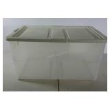 Rubbermaid storage tote with lid. Approximately