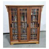 DVDs and Storage Cabinet, Oak Mission Style