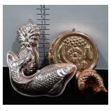 Four Jello Molds, Fruits and Fish