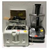 Kitchenware- food processor, toaster, and hand