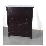 Chest of Drawers, 4 deep drawers dark finish