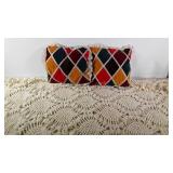 Nice lacey knit Afghan 50 x 69, with two Vintage