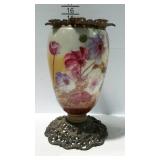 Vintage glass and brass urn style planter.