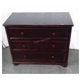 Bedroom 3 Drawer Chest, dark Mahogany color