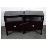 Pair of Nightstands, dark color finish with use