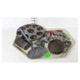 Vintage bakeware, cookie cutters, muffin pan,