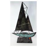 Metal sailboat sculpture, seller code YP