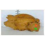 Pig shaped cutting boards, three