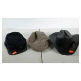 Three hats. Cowboy, confederate soldier and