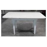 Painted Farm Table, white plywood top on pine