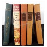 Old fictional books. Most appear to be western