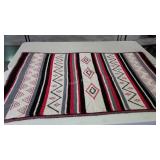 Native American style knit throw, some wear, 62 x
