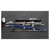 Group lot of skis and sport tube, seller code LW