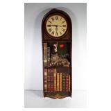 Wall clock with mouse climbing the pendulum and a