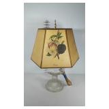 Electrified oil Lamp with botanical heavy paper