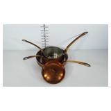 Copper cookware, brass handles, made in Portugal,