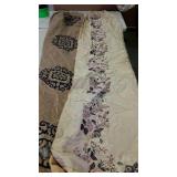 Vintage 100"+ drapery panels, two single panels,
