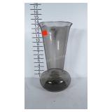 Large smoky glass vase. Small chip in lip.