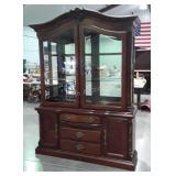 Formal China Closet, Mahogany finish 2pc China,